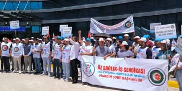 Mardin’de sağlık emekçileri kamu protokolüne tepki için alanda