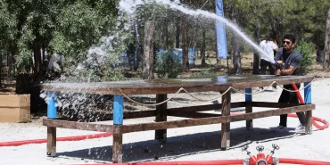 Gönüllü itfaiyeciler Konya kampında